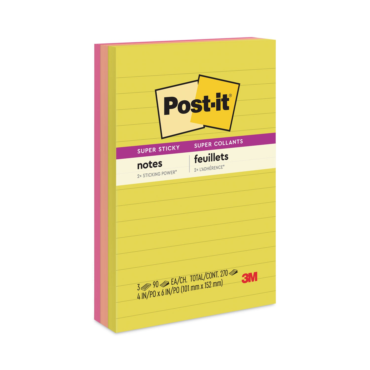Note Pads in Summer Joy Collection Colors, 4" x 6", Note Ruled, Summer Joy Collection Colors, 90 Sheets/Pad, 3 Pads/Pack