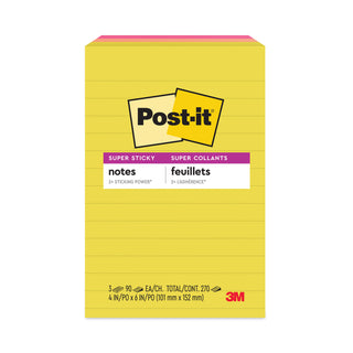 Note Pads in Summer Joy Collection Colors, 4" x 6", Note Ruled, Summer Joy Collection Colors, 90 Sheets/Pad, 3 Pads/Pack
