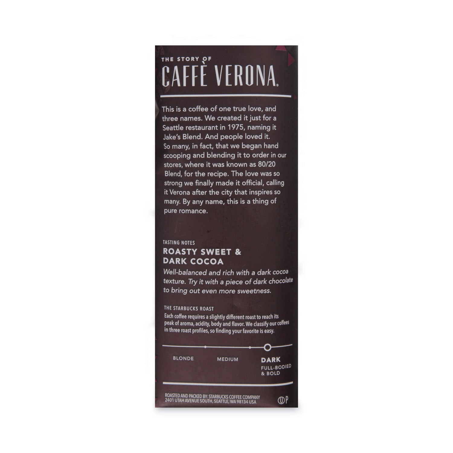 Coffee, Caffe Verona, 2.5 oz Packet, 18/Box - 