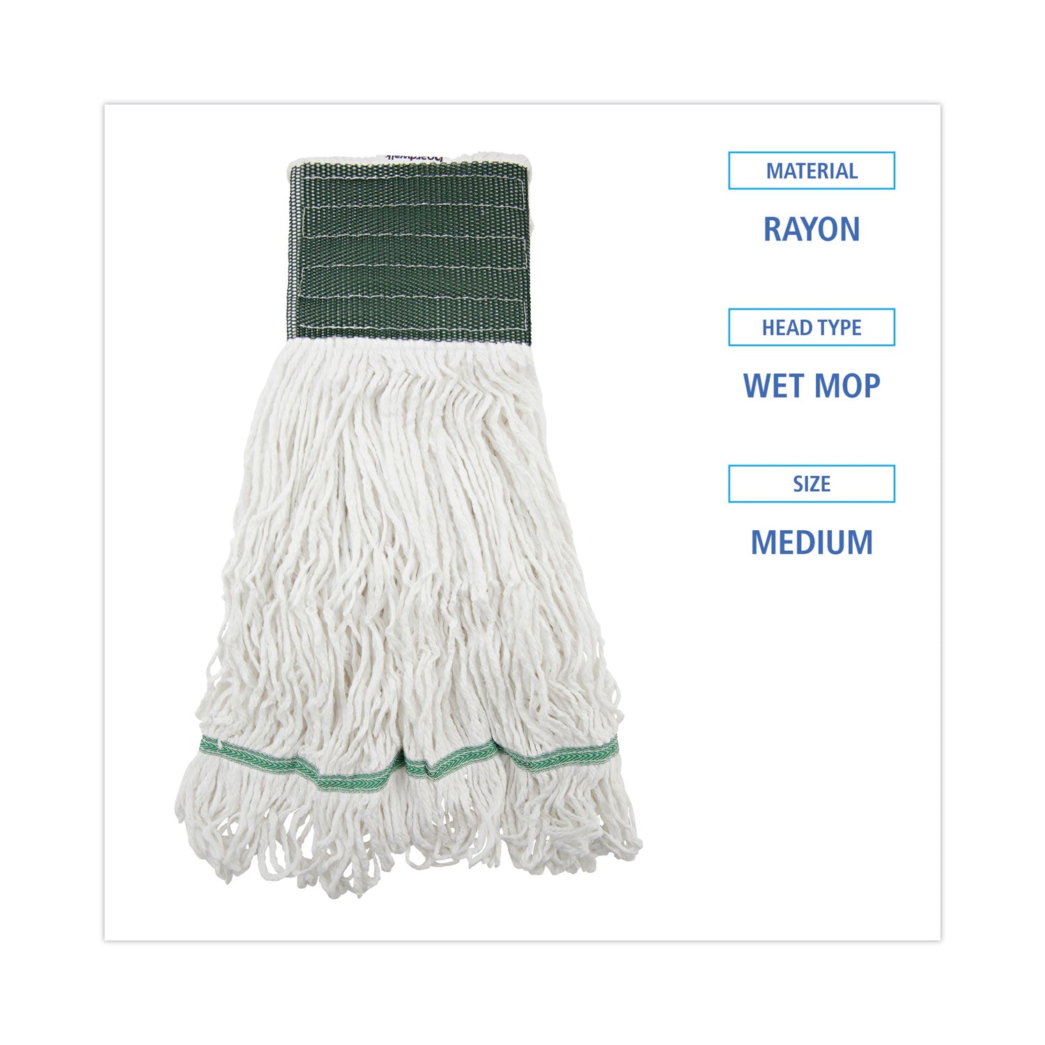 Loop End Rayon Mop Head, Rayon, Medium, 14 oz, White, Dozen - 2