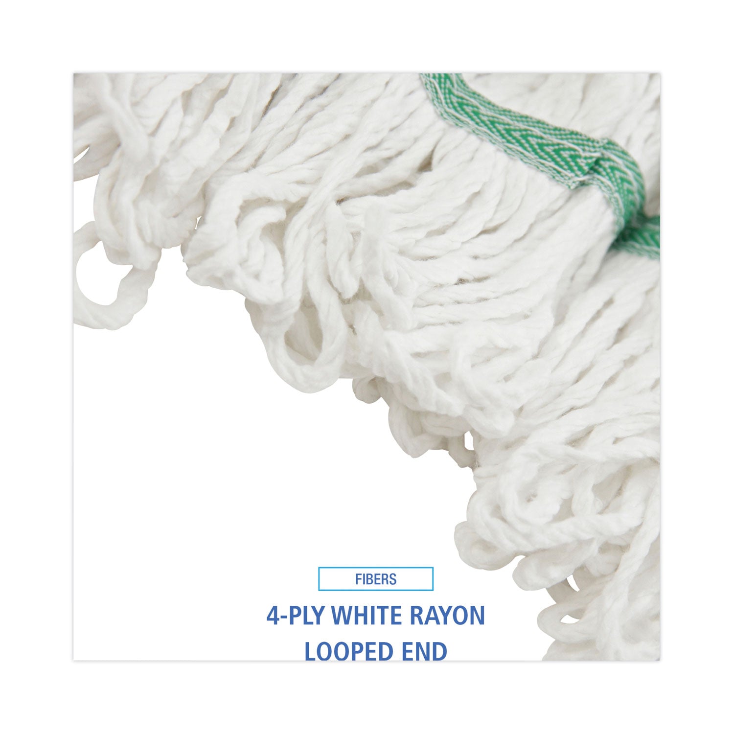 Loop End Rayon Mop Head, Rayon, Medium, 14 oz, White, Dozen - 4