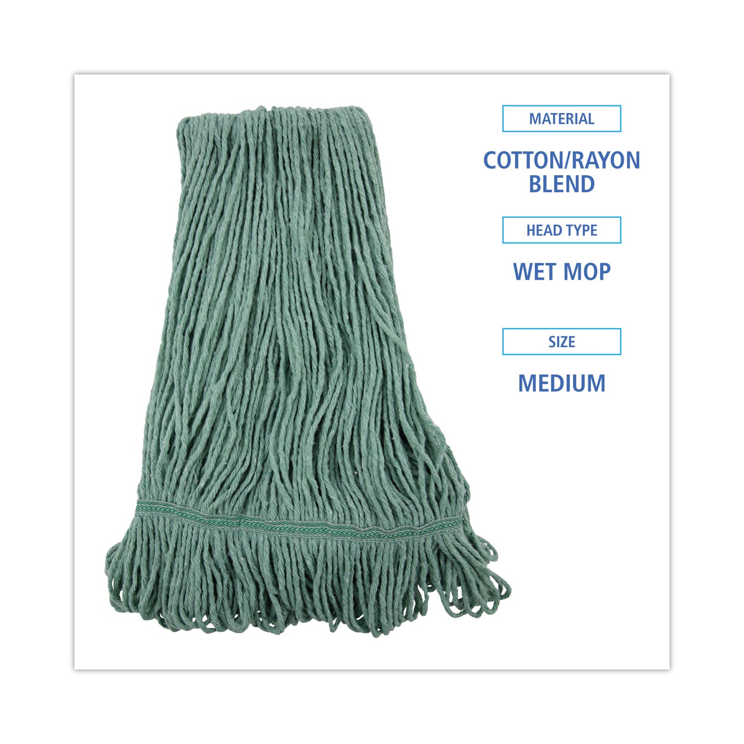 mop-head-premium-standard-head-cotton-rayon-fiber-medium-green-12-carton_bwk502gnnb - 2
