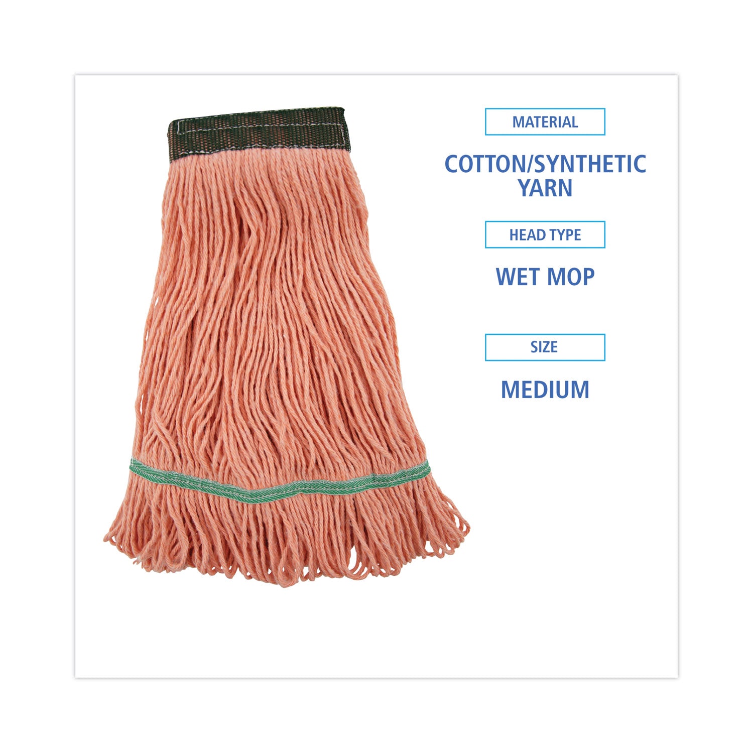 super-loop-wet-mop-head-cotton-synthetic-fiber-5-headband-medium-size-orange-12-carton_bwk502or - 2
