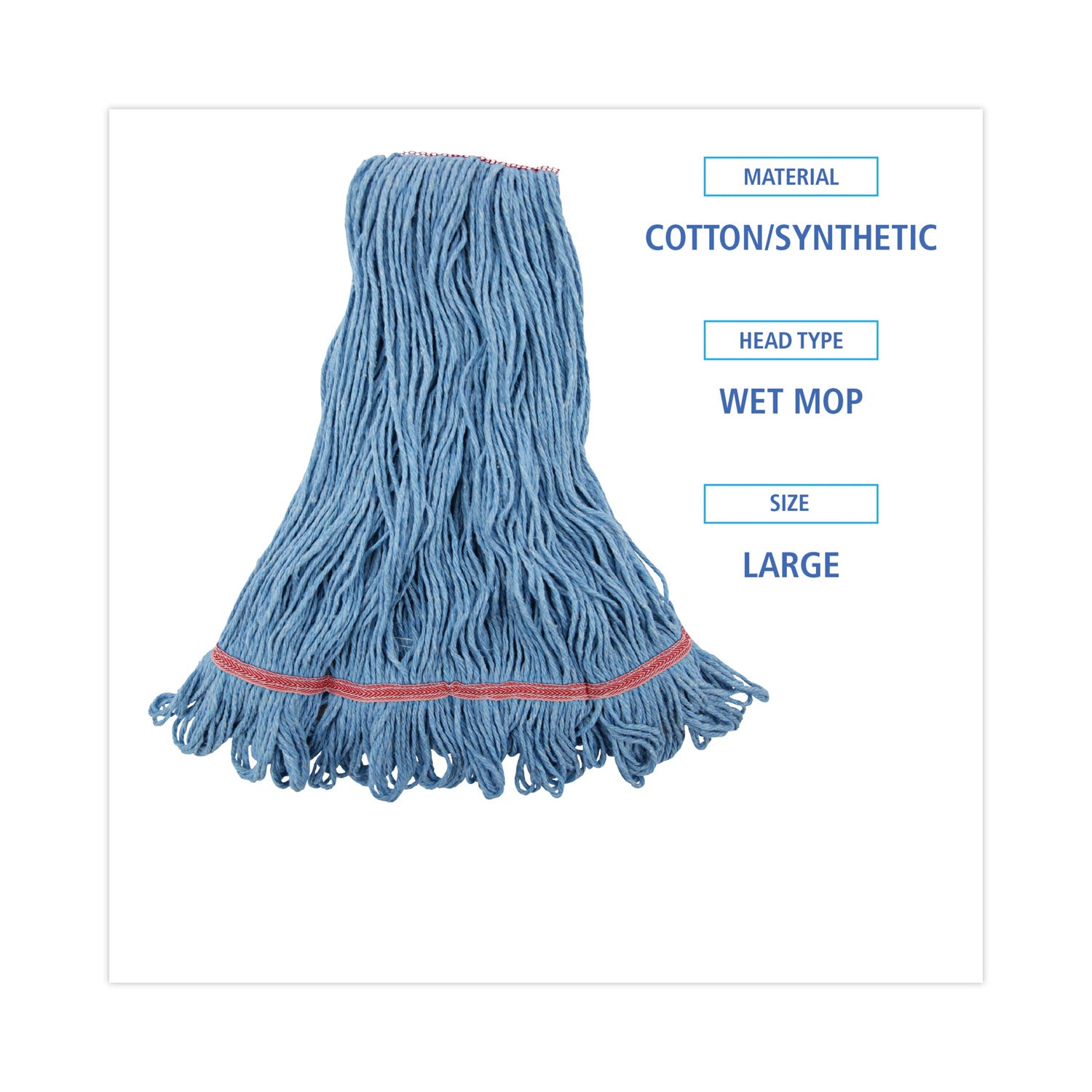 super-loop-wet-mop-head-cotton-synthetic-fiber-1-headband-large-size-blue-12-carton_bwk503blnb - 2