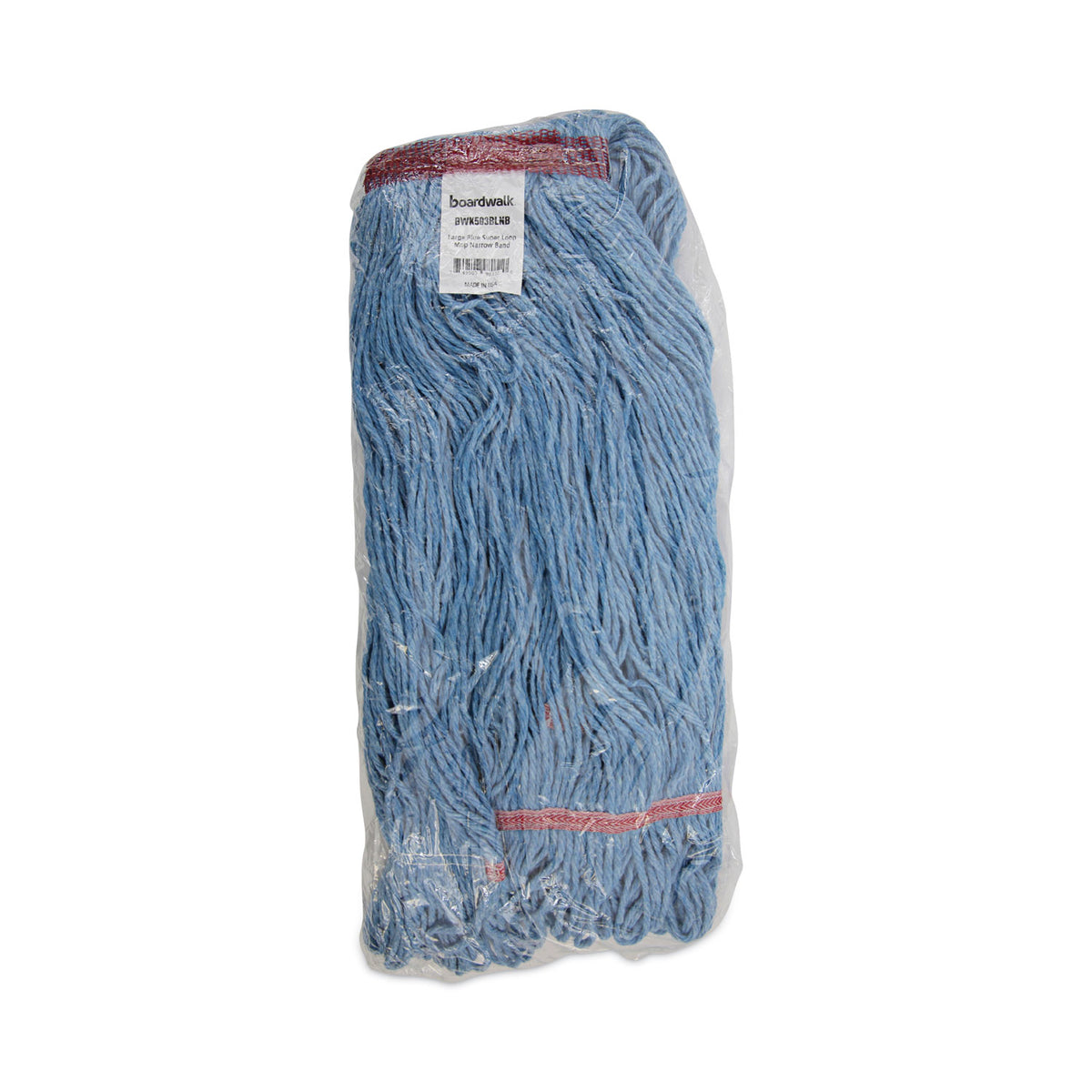 Super Loop Wet Mop Head, Cotton/Synthetic Fiber, 1" Headband, Large Size, Blue, 12/Carton