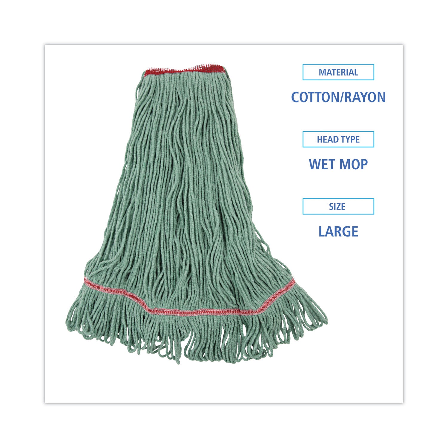 mop-head-premium-standard-head-cotton-rayon-fiber-large-green_bwk503gnnb - 2