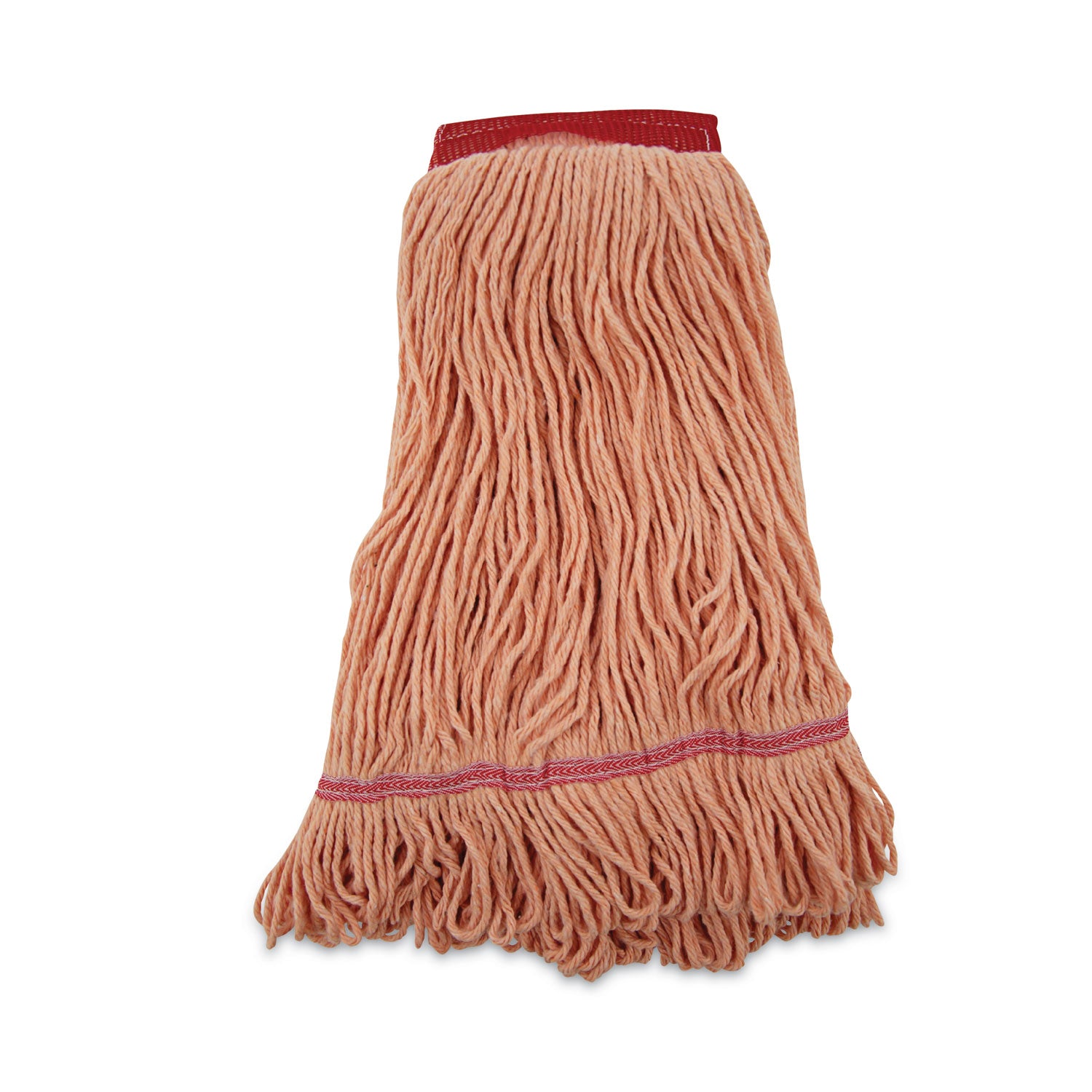 Super Loop Wet Mop Head, Cotton/Synthetic Fiber, 5" Headband, Large Size, Orange, 12/Carton - 