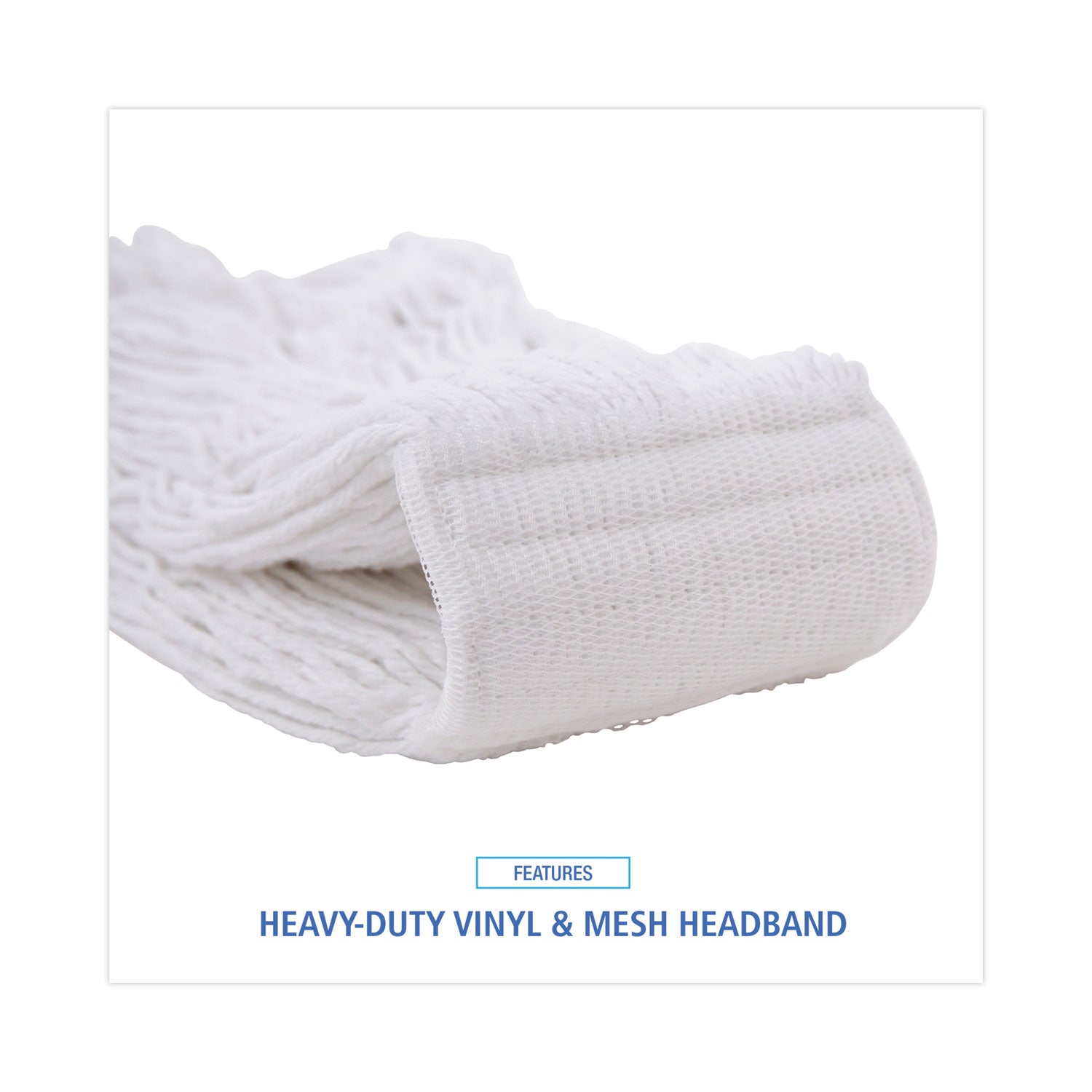 Mop Head, Pro Loop Web/Tailband, Premium Saddleback Head, Ryn, 24-oz., WH, 12/CT