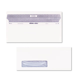 Reveal-N-Seal Security-Tint Envelope, Address Window, #10, Commercial Flap, Self-Adhesive Closure, 4.13 x 9.5, White, 500/Box