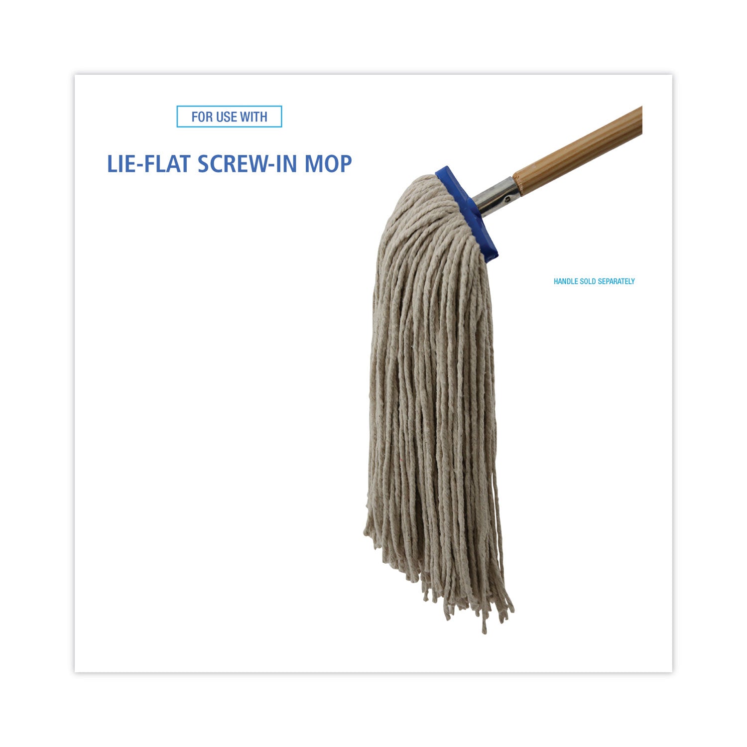 Cut-End Lie-Flat Wet Mop Head, Cotton, 24oz, White, 12/Carton - 