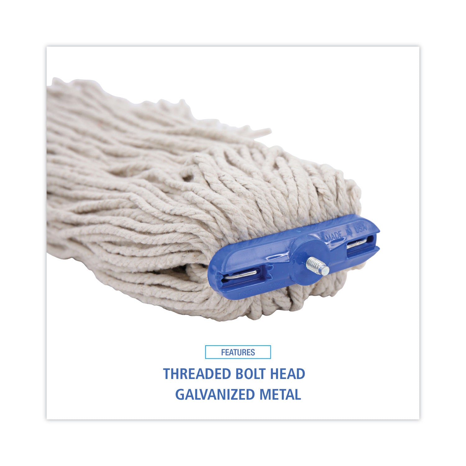 Cut-End Lie-Flat Wet Mop Head, Cotton, 24oz, White, 12/Carton