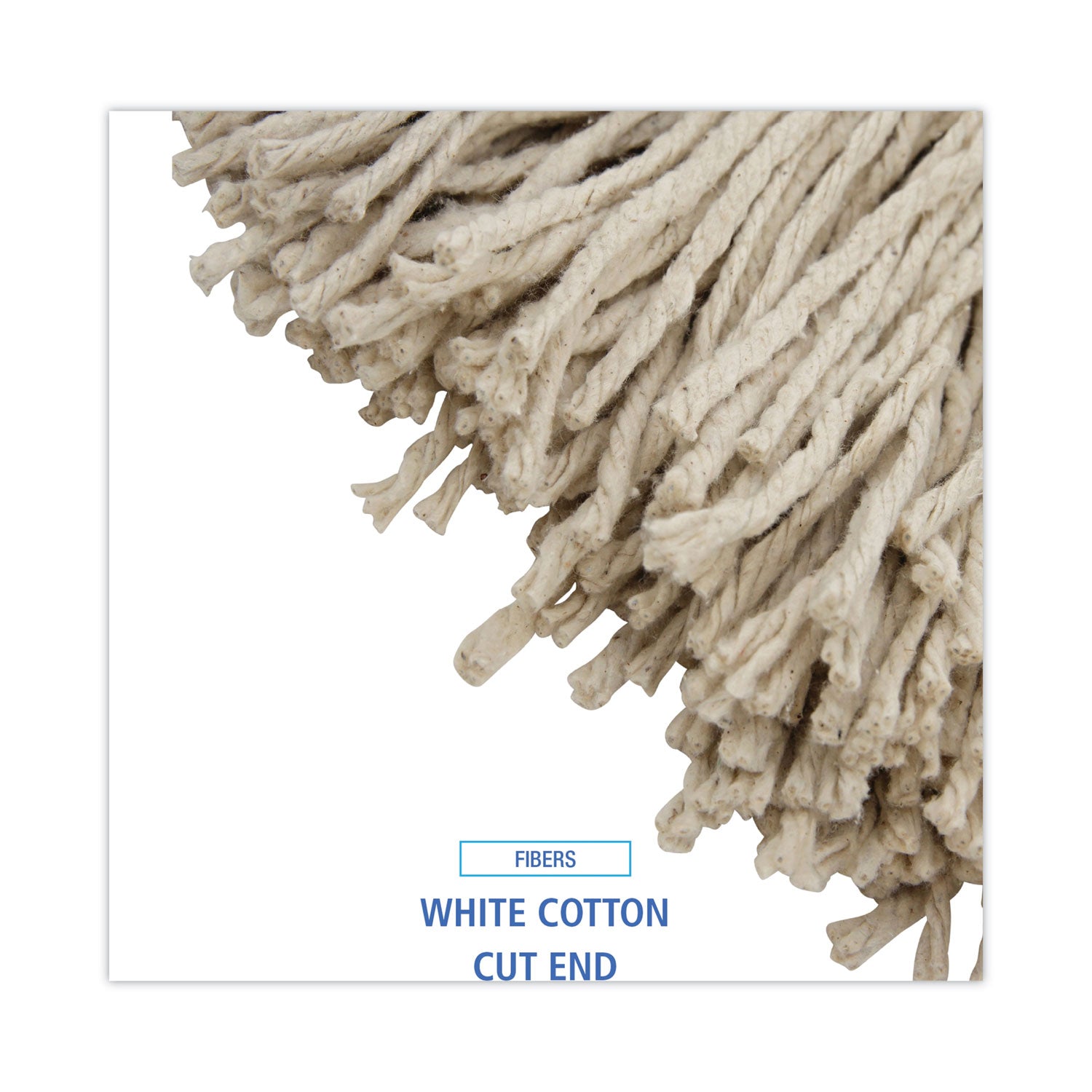 Cut-End Lie-Flat Wet Mop Head, Cotton, 24oz, White - 