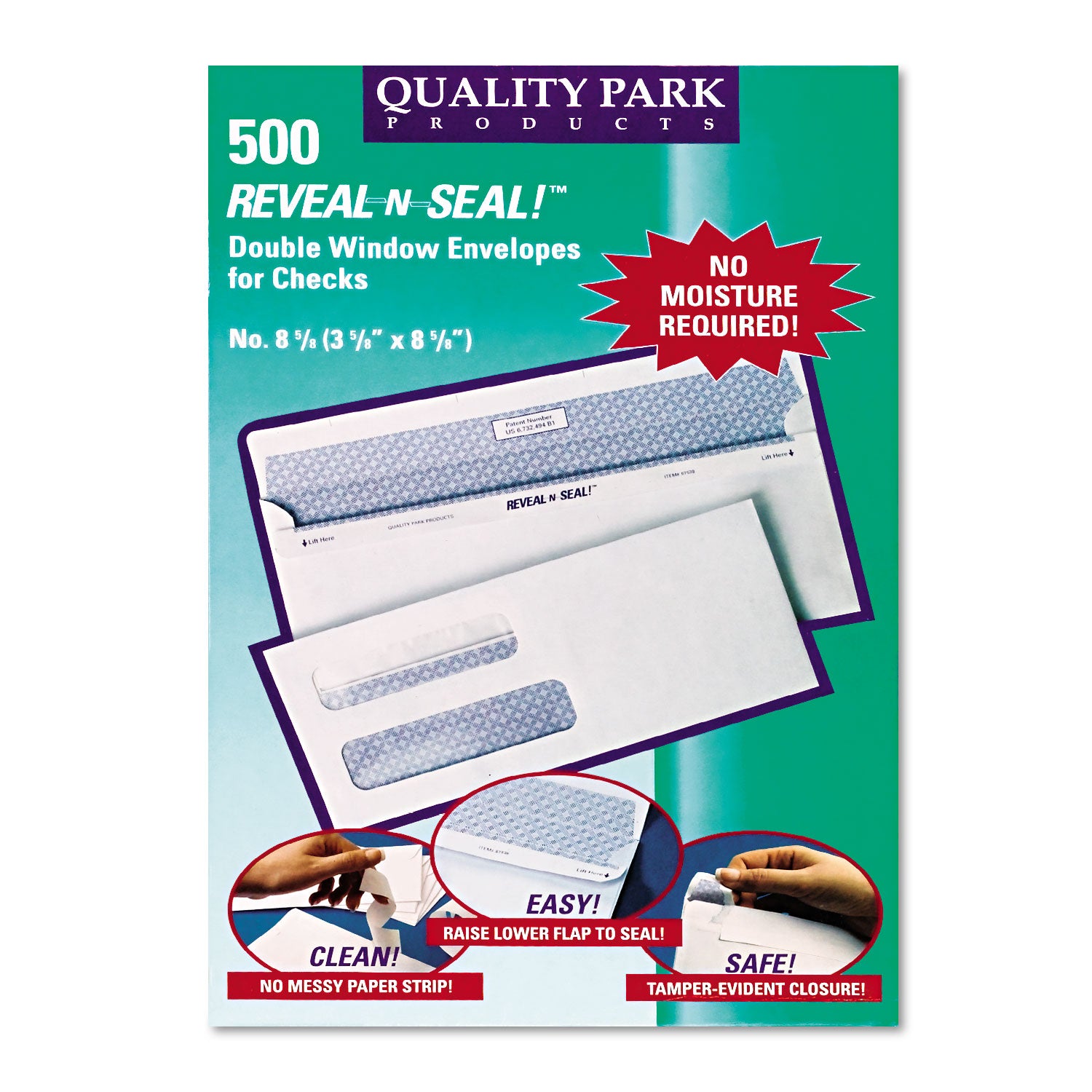 Reveal-N-Seal Envelope, #8 5/8, Commercial Flap, Self-Adhesive Closure, 3.63 x 8.63, White, 500/Box - 