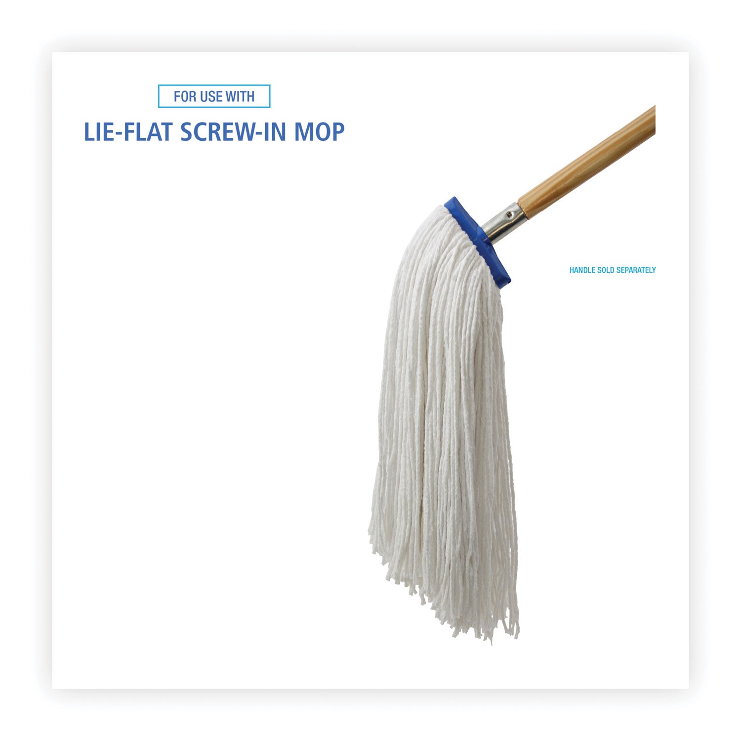 Cut-End Lie-Flat Wet Mop Head, Rayon, 24oz, White, 12/Carton - 