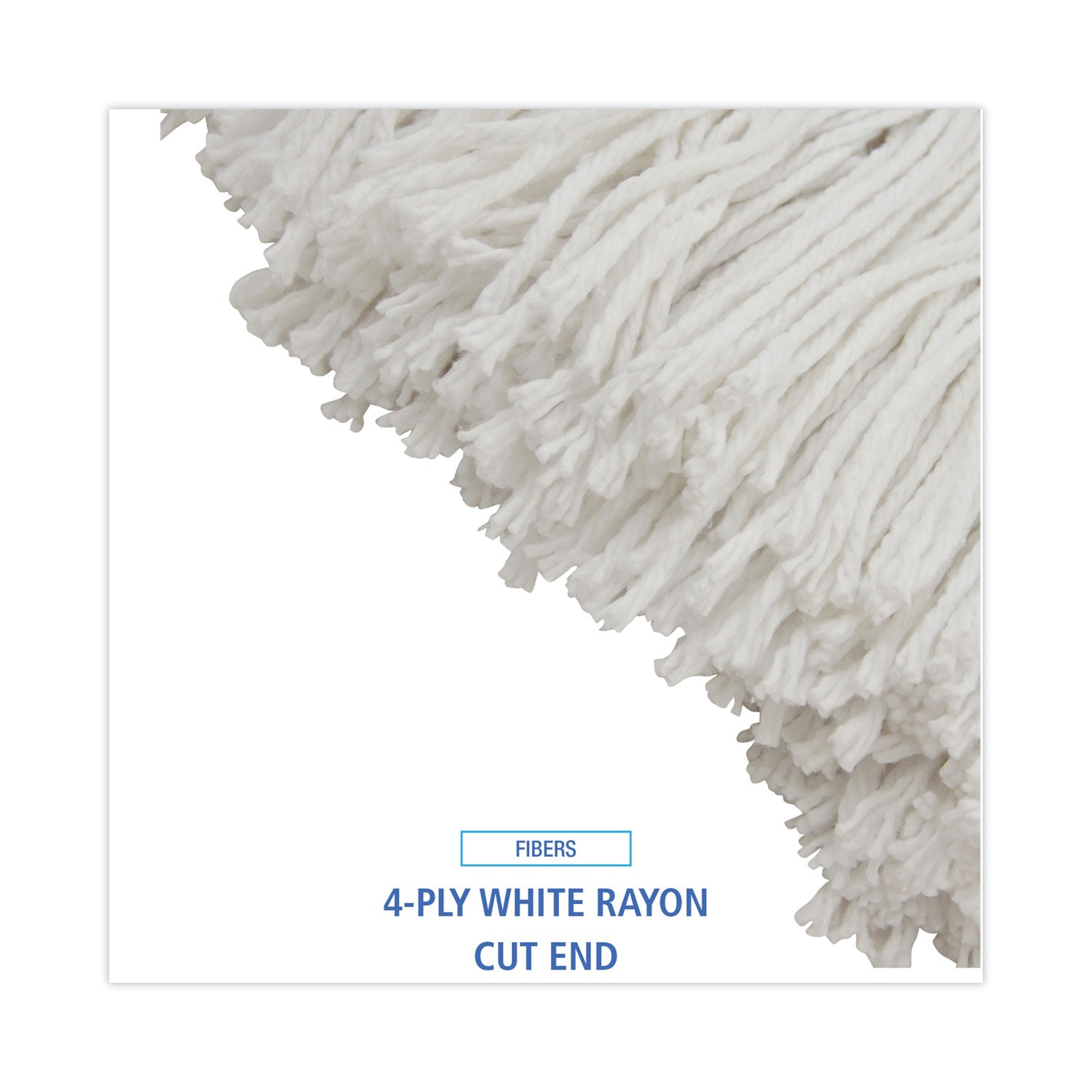 Cut-End Lie-Flat Wet Mop Head, Rayon, 24oz, White, 12/Carton - 