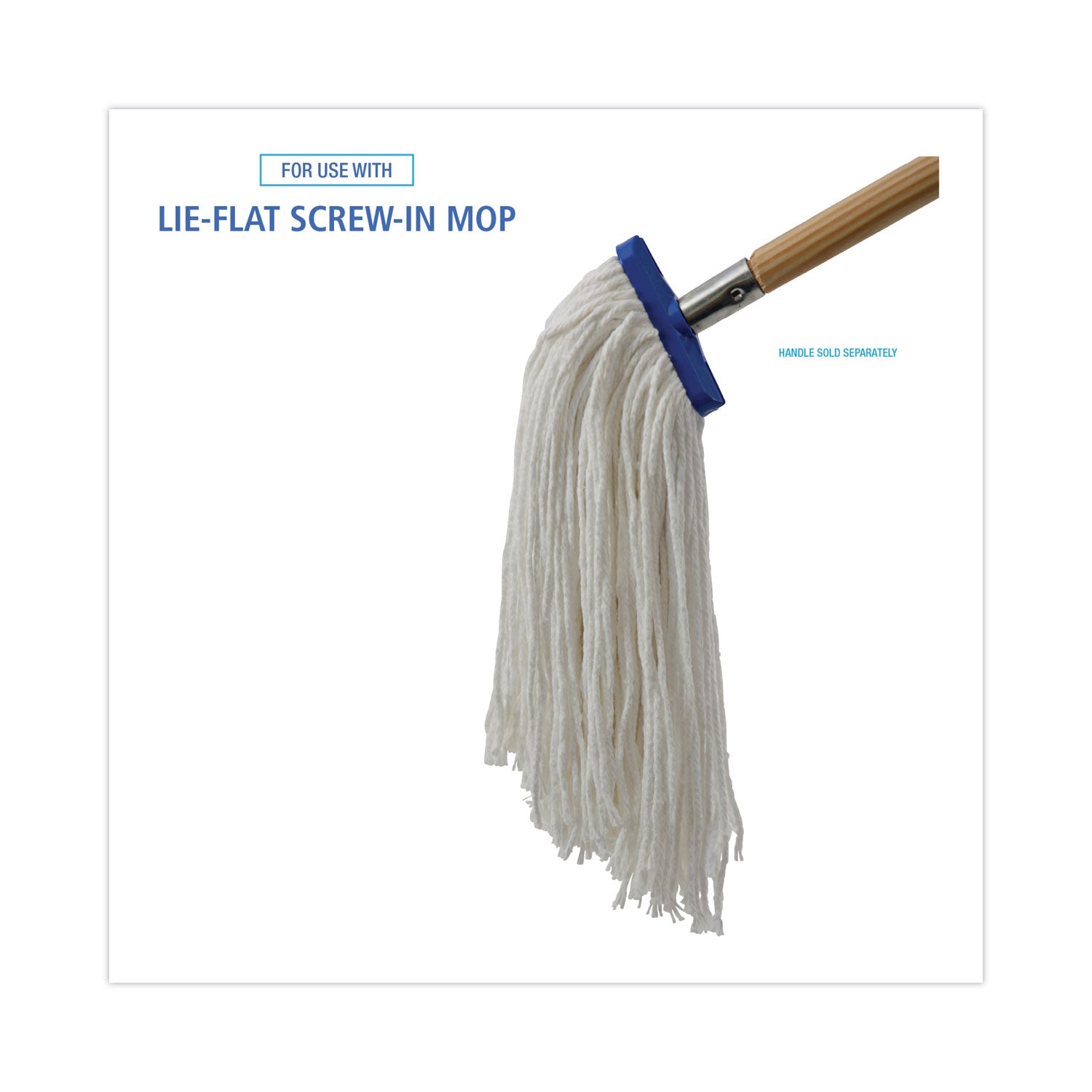 Mop Head, Economical Lie-Flat Head, Rayon Fiber, 32-Oz., White, 12/Carton