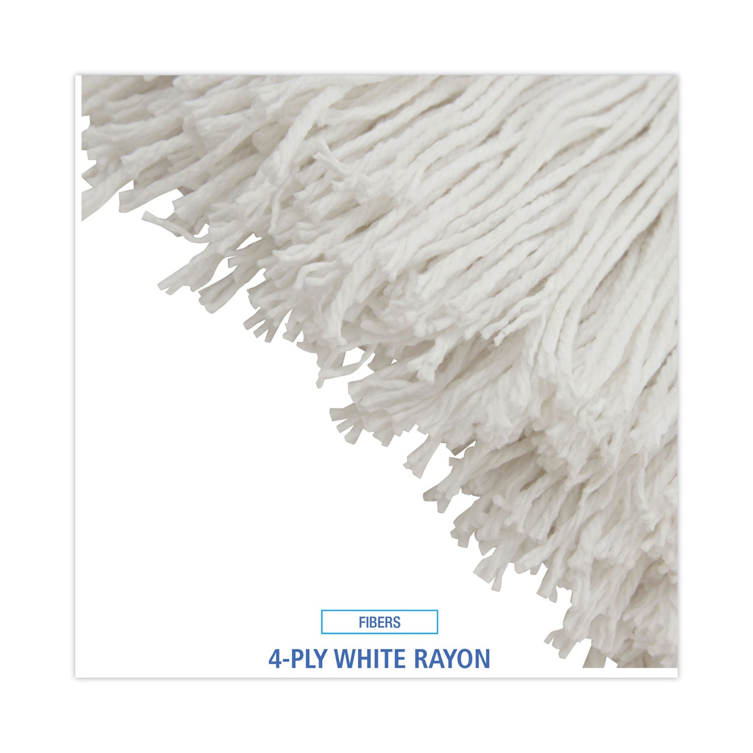 Mop Head, Economical Lie-Flat Head, Rayon Fiber, 32-Oz., White, 12/Carton
