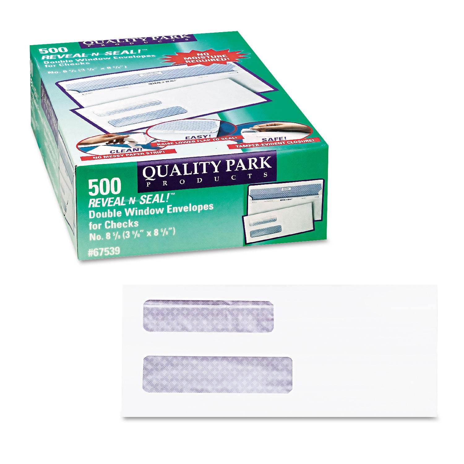 Reveal-N-Seal Envelope, #8 5/8, Commercial Flap, Self-Adhesive Closure, 3.63 x 8.63, White, 500/Box - 