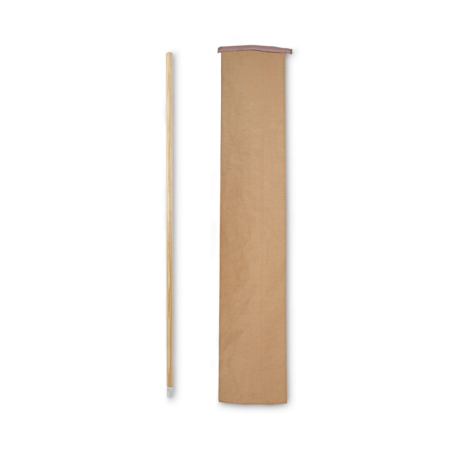 Lie-Flat Screw-In Mop Handle, Lacquered Wood, 1.13" dia x 54", Natural - 