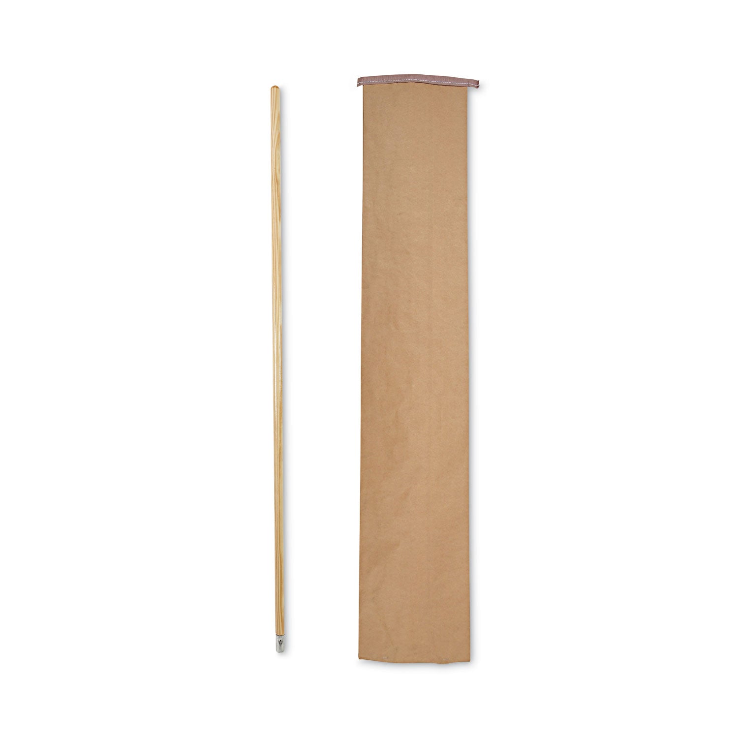 Lie-Flat Screw-In Mop Handle, Lacquered Wood, 1.13" dia x 60", Natural - 