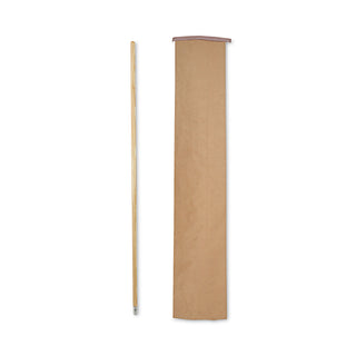 Lie-Flat Screw-In Mop Handle, Lacquered Wood, 1.13" dia x 60", Natural