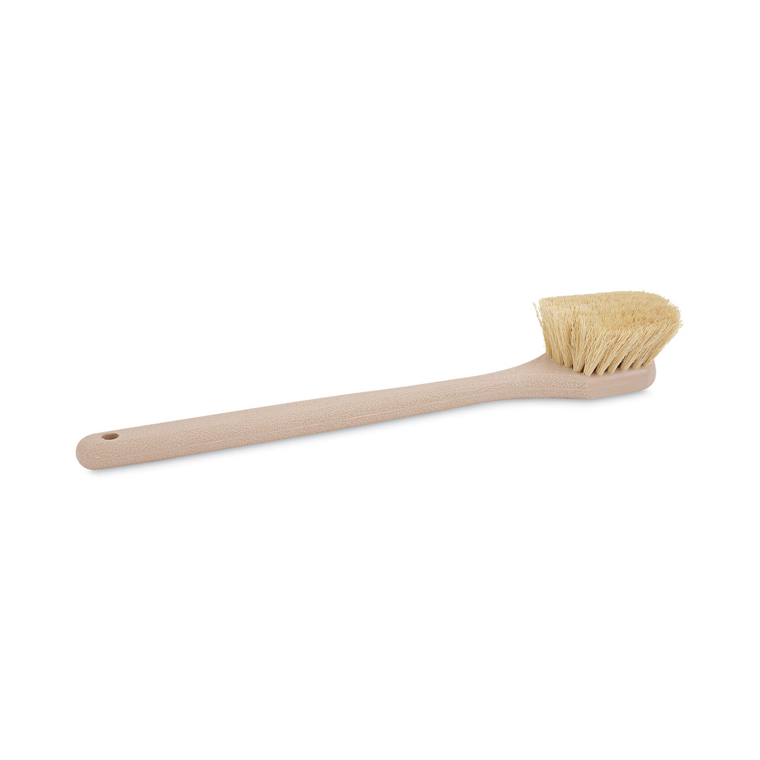 Utility Brush, Cream Tampico Bristles, 5.5" Brush, 14.5" Tan Plastic Handle - 