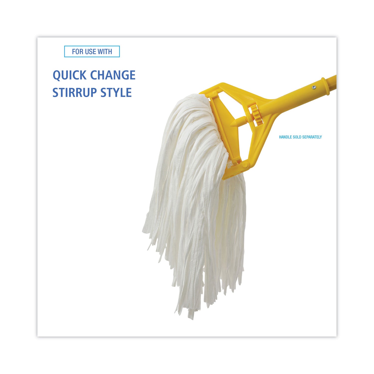 Nonwoven Cut End Edge Mop, Rayon/Polyester, #24, White, 12/Carton
