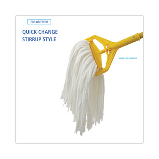 Nonwoven Cut End Edge Mop, Rayon/Polyester, #24, White, 12/Carton