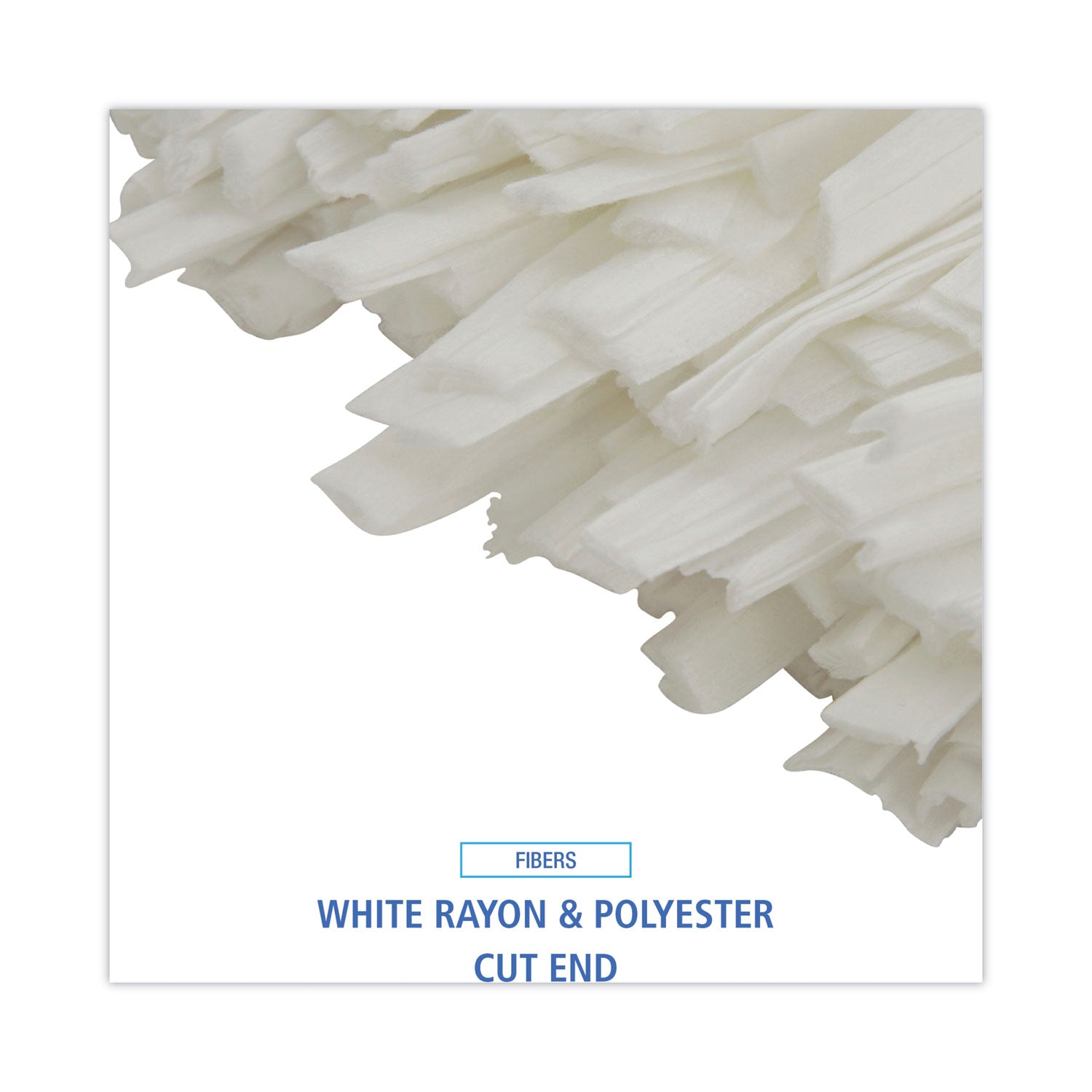 Nonwoven Cut End Edge Mop, Rayon/Polyester, #24, White, 12/Carton