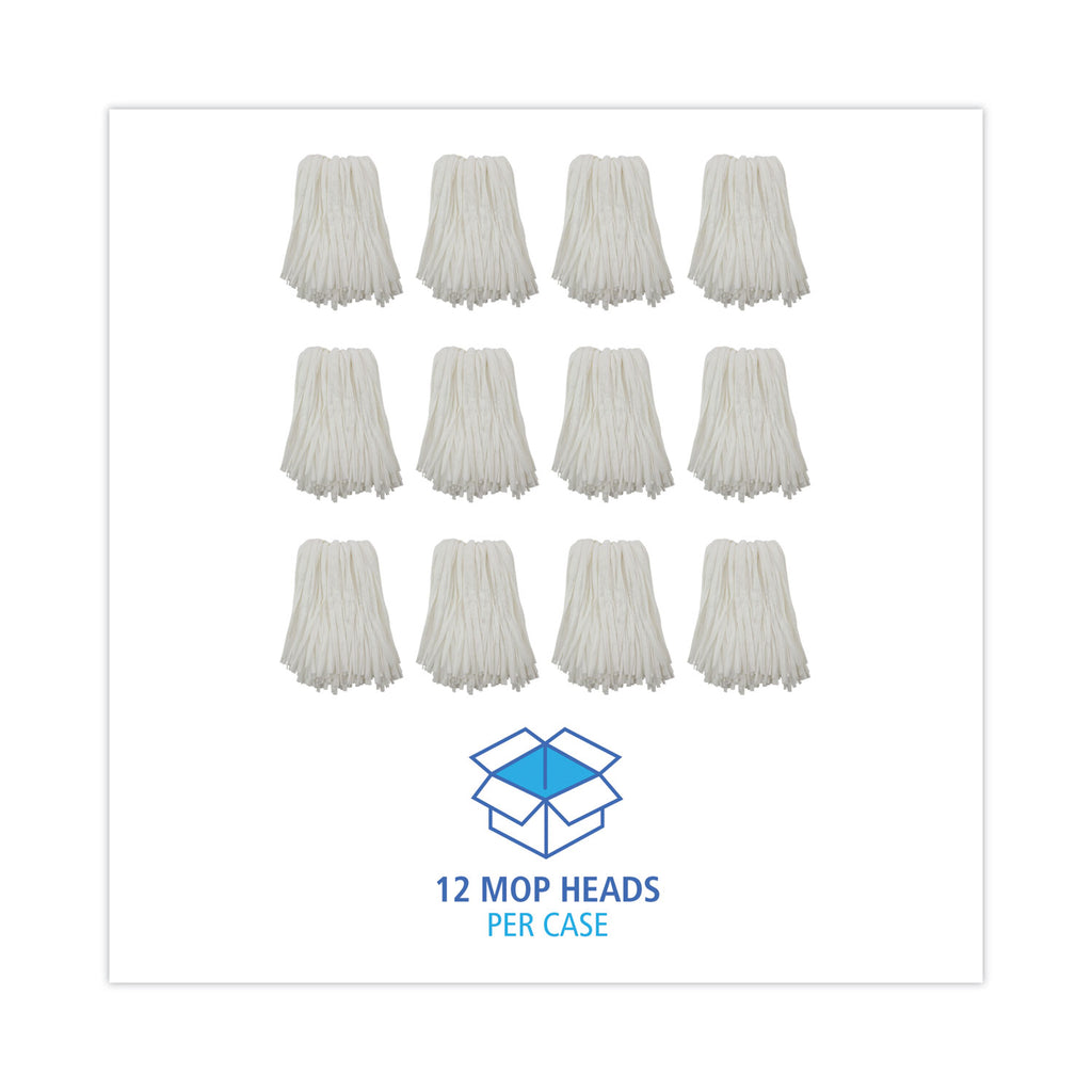 Nonwoven Cut End Edge Mop, Rayon/Polyester, #24, White, 12/Carton