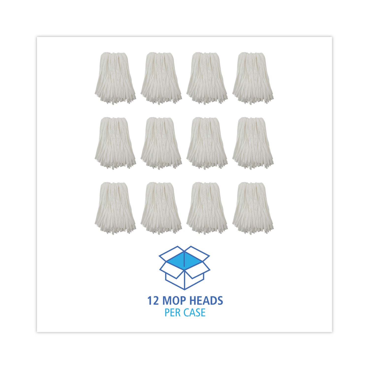 Nonwoven Cut End Edge Mop, Rayon/Polyester, #24, White, 12/Carton