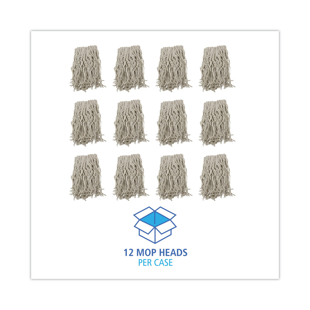 Mop Head, Cotton, Cut-End, White, 4-Ply, #16 Band, 12/Carton