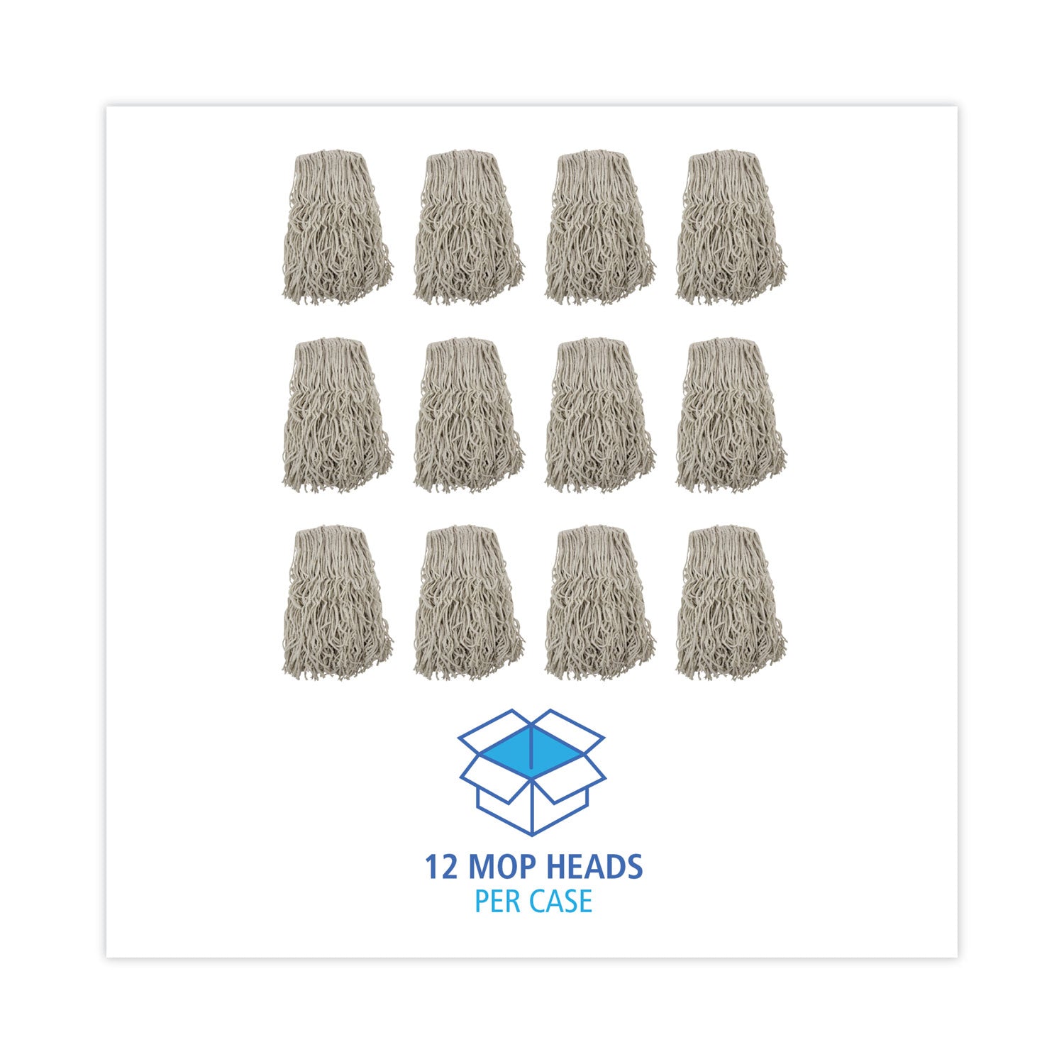 Cotton Mop Head, Cut-End, #32, White, 12/Carton