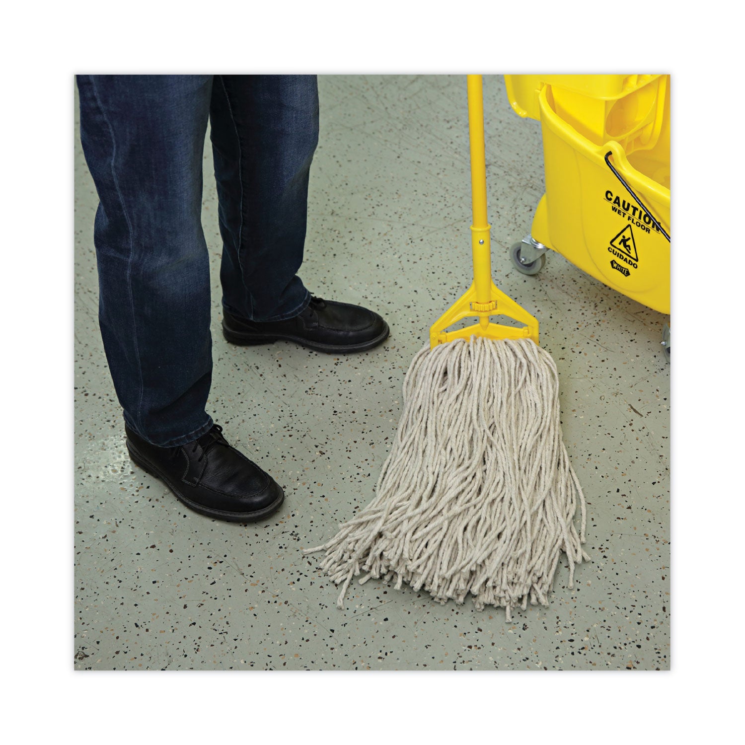 Mop Head, Cotton, Cut-End, White, 4-Ply, 32oz, 12/Carton