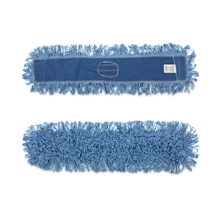 Dry Mopping Kit, 36 x 5 Blue Blended Synthetic Head, 60" Natural Wood/Metal Handle