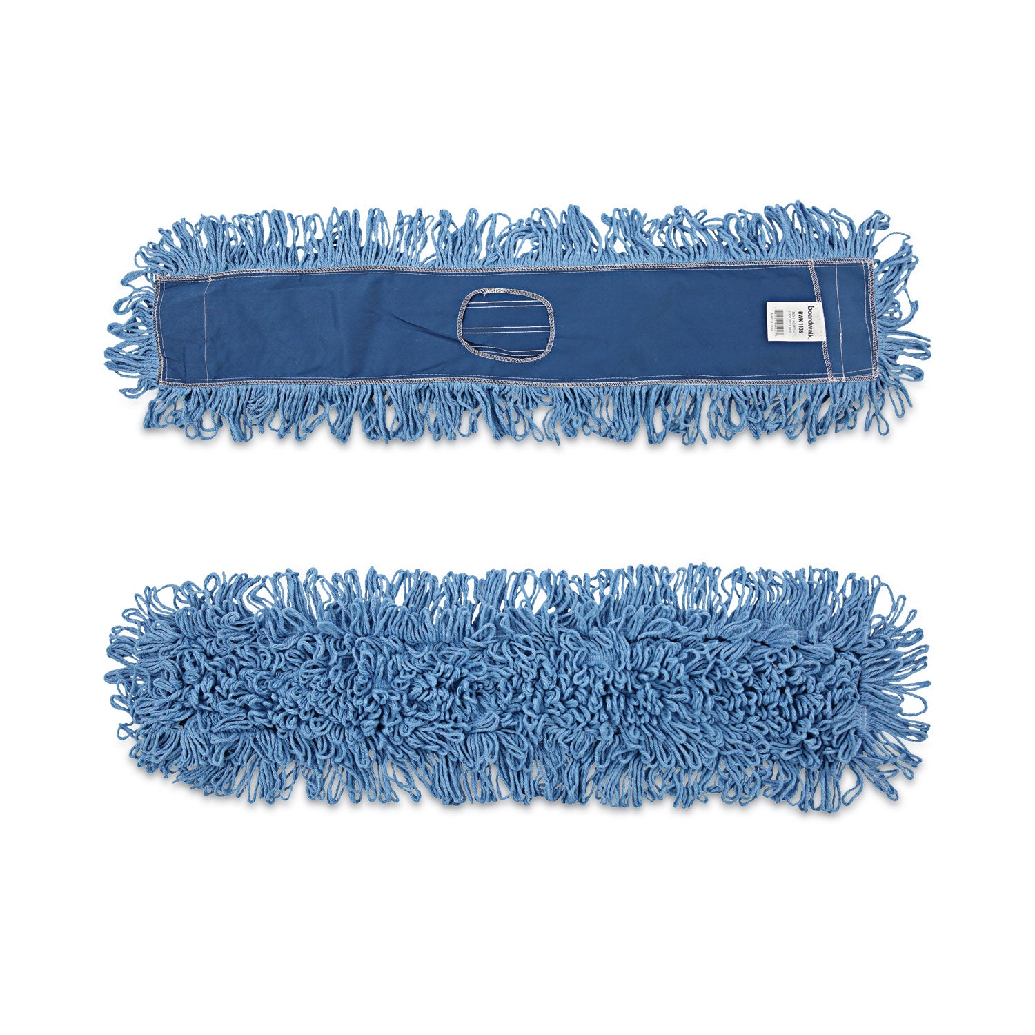 Dry Mopping Kit, 36 x 5 Blue Blended Synthetic Head, 60" Natural Wood/Metal Handle