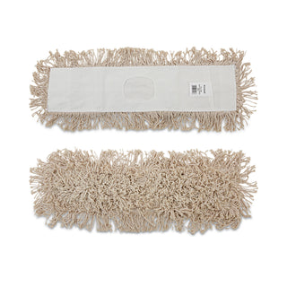 Cotton Dry Mopping Kit, 24 x 5 Natural Cotton Head, 60" Natural Wood Handle