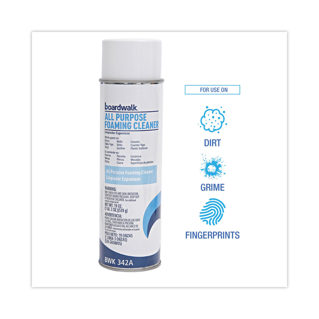 All-Purpose Foaming Cleaner w/Ammonia, 19 oz Aerosol Spray, 12/Carton