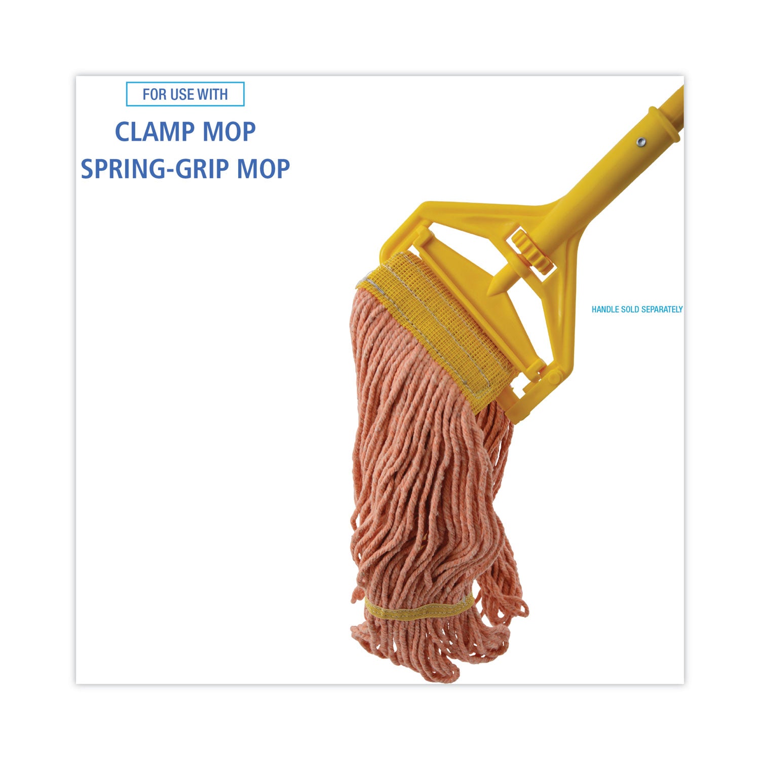 Super Loop Wet Mop Head, Cotton/Synthetic Fiber, 5" Headband, Small Size, Orange, 12/Carton - 