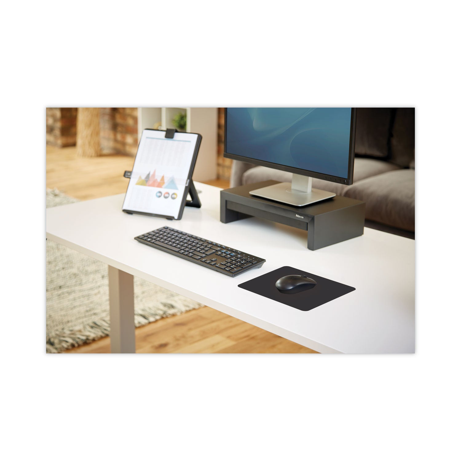 Ultra Thin Mouse Pad with Microban Protection, 9 x 7, Black - 