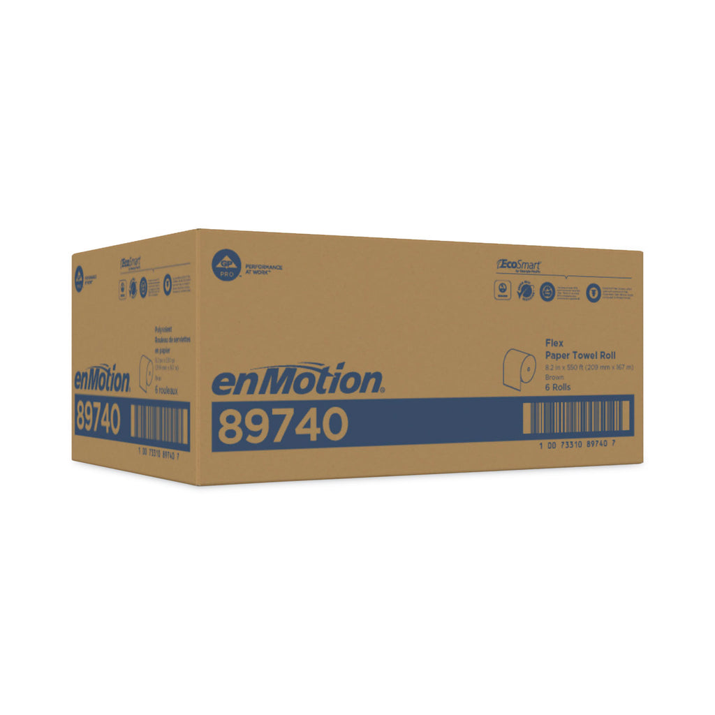 enMotion Flex Recycled Paper Towel Rolls - 550 Sheets/Roll - Brown - For Hand - 6 Rolls Per Case - 6 / Carton