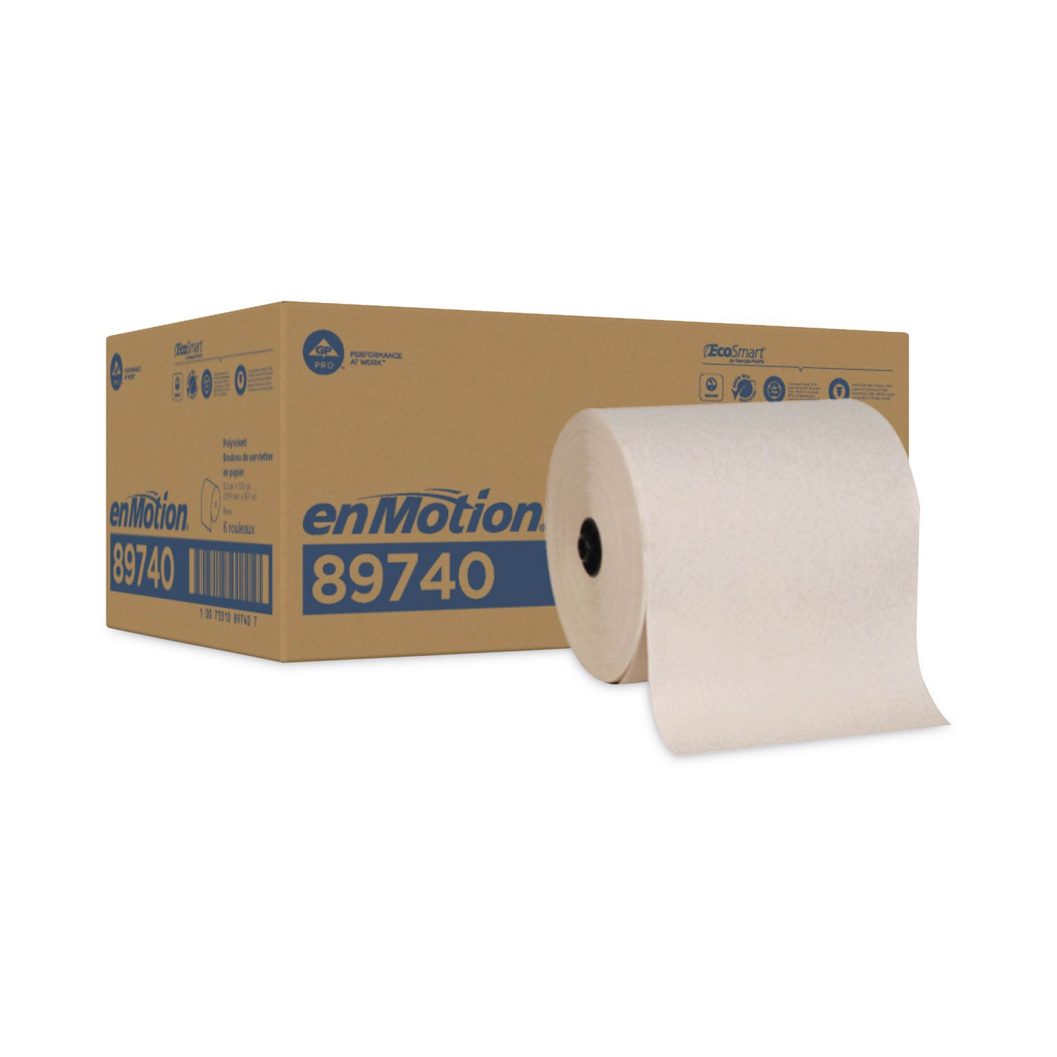 enMotion Flex Recycled Paper Towel Rolls - 550 Sheets/Roll - Brown - For Hand - 6 Rolls Per Case - 6 / Carton - 2