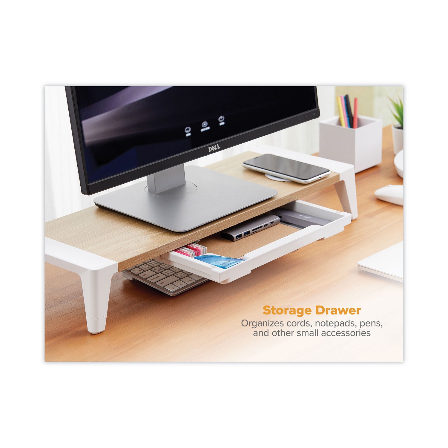 wooden-monitor-stand-with-wireless-charging-pad-98-x-2677-x-413-white_bosstnd2408wh - 2