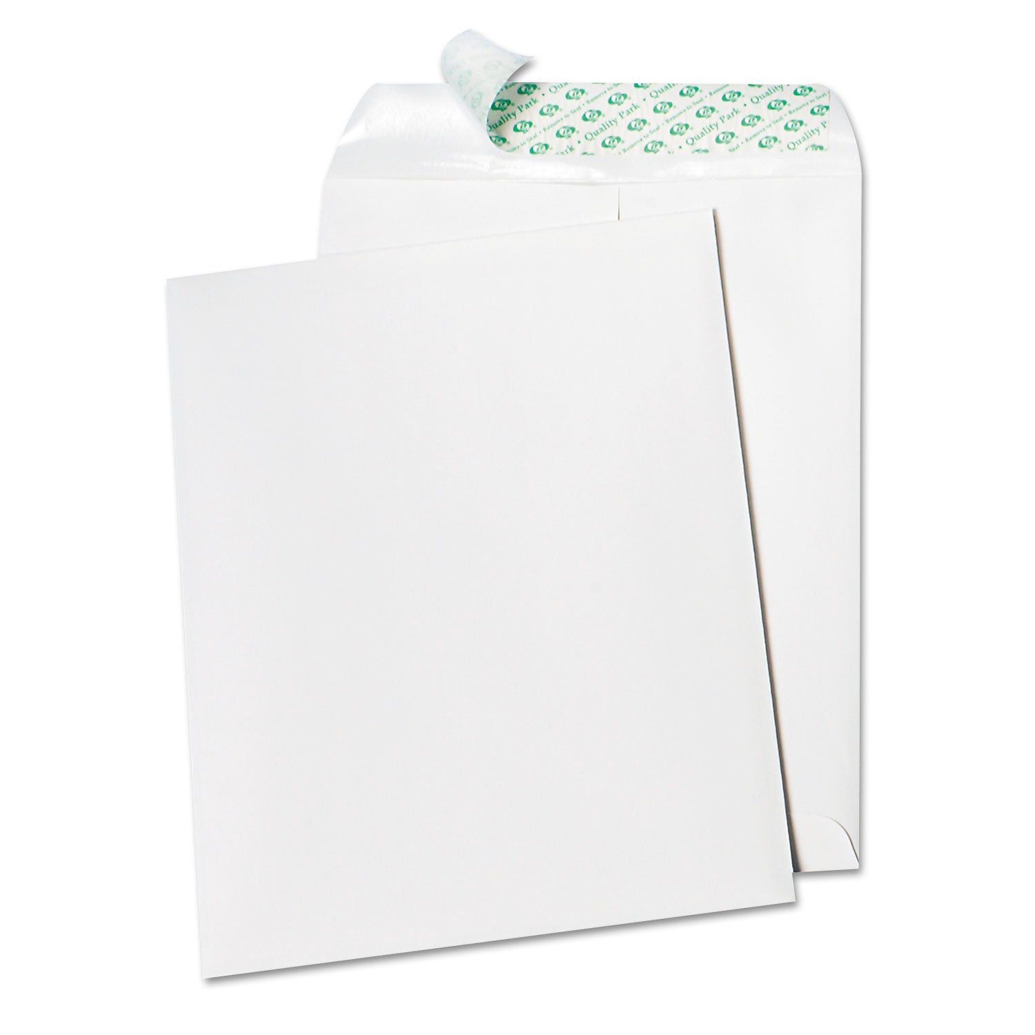 Tech-No-Tear Catalog Envelope, Paper Exterior, #10 1/2, Cheese Blade Flap, Self-Adhesive Closure, 9 x 12, White, 100/Box - 