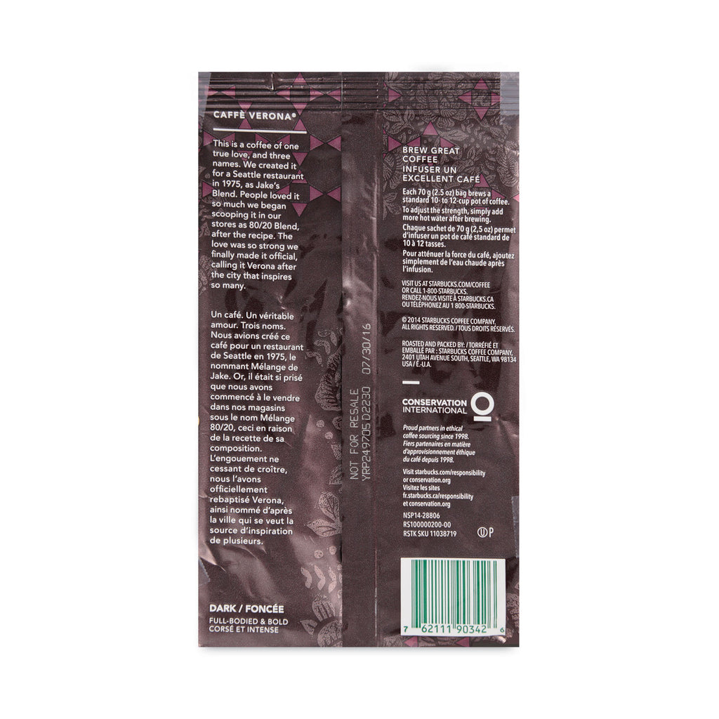 Coffee, Caffe Verona, 2.7 oz Packet, 72/Carton