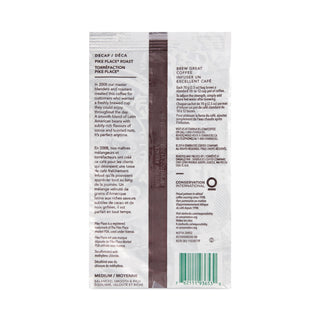 Coffee, Pike Place Decaf, 2.7 oz Packet, 72/Carton