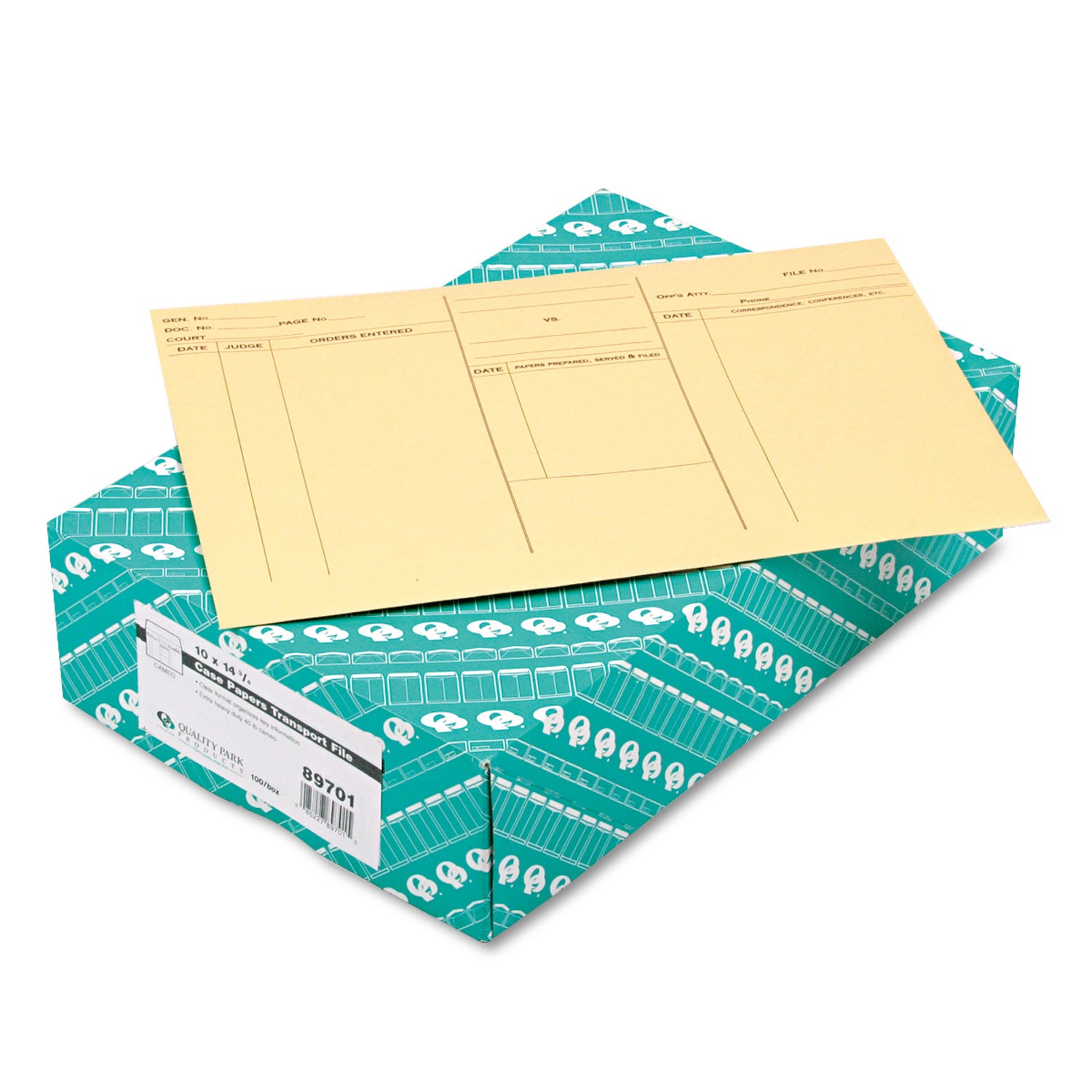 Attorney's Envelope/Transport Case File, Cheese Blade Flap, Fold-Over Closure, 10 x 14.75, Cameo Buff, 100/Box - 