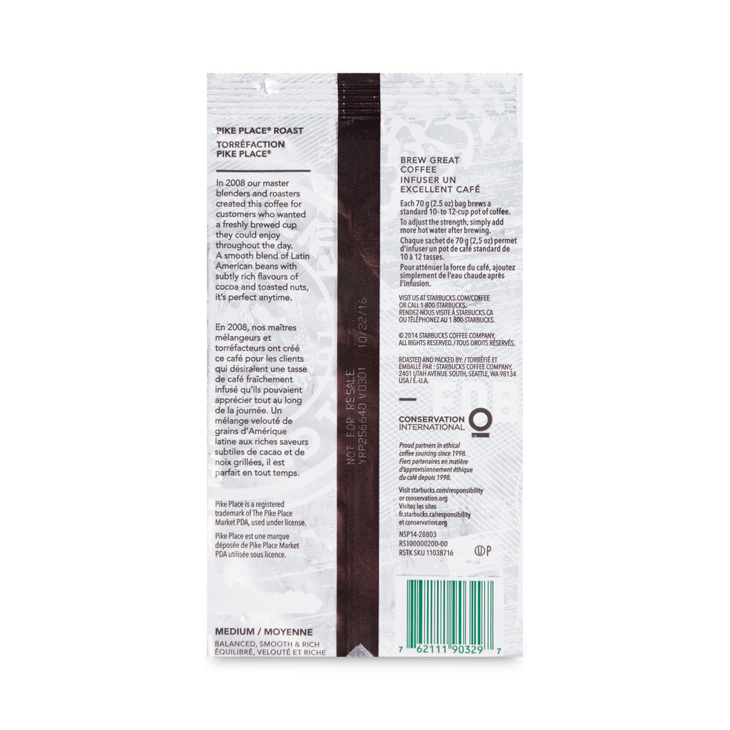 Coffee, Pike Place, 2.5oz, 18/Box