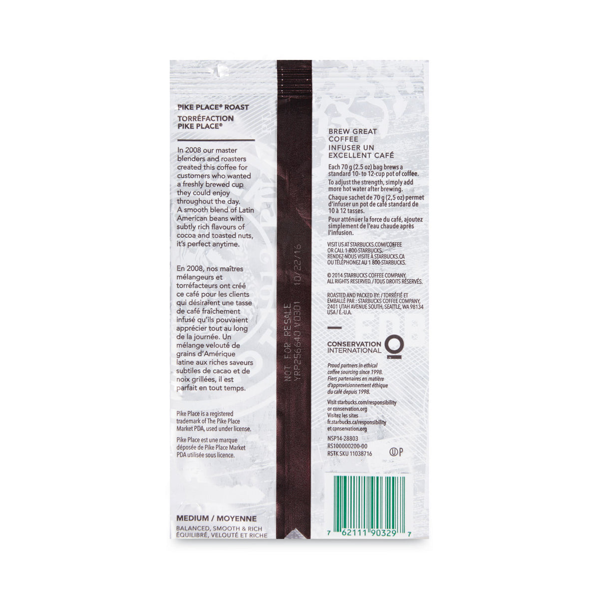 Coffee, Pike Place, 2.5oz, 18/Box