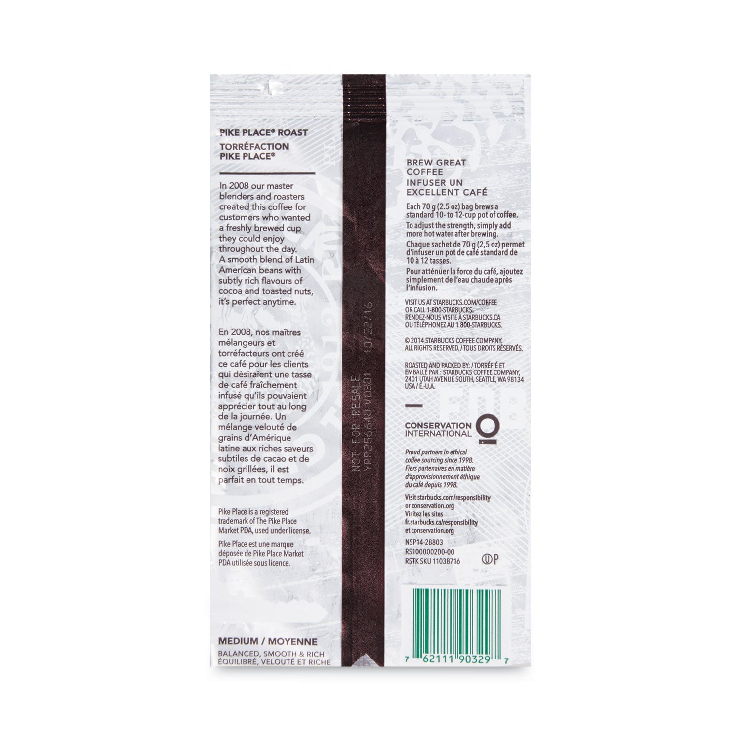 Coffee, Pike Place, 2.5oz, 18/Box